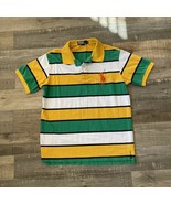 Rare Vintage Polo Ralph Lauren Shirt Men&#39;s S Green-White-Yellow Big Hors... - £30.25 GBP