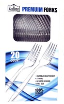 Max Home Premium Forks, Clear Plastic, Full Size, Heavyweight (20 Count) - $12.79