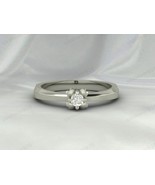 925 Sterling Silver Solitaire Ring, Handmade Modern CZ Diamond Stone Wom... - $63.42 CAD