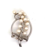 Mikimoto Estate Pin Brooch Sterling Silver 7.47 Gr 5.50 mm M164 - $296.01