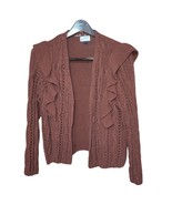 Universal Thread Womens size L Open Front Cardigan Sweater Ruffle Burnt ... - $19.87 CAD