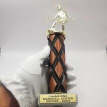 Vintage Football Cup, Marshal Center, Marble Wood Plastic 375g - $60.00