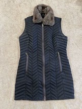 Eddie Bauer Women’s Puffer Vest Goose Down Full Zip Size Small Faux Fur ... - £23.18 GBP