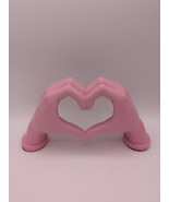 Pink hand heart decorative statue - $17.50