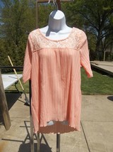 NWT FRENCH LAUNDRY PEACH LACE TOP XL - $17.99