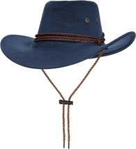 Unisex Faux Felt Cowboy Hats for Women and Men Western Hat Cowboy Sun Hat Wide B - £31.30 GBP