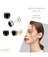 VVS1 Black Moissanite stud earrings Black Lab Grown Diamond Stud Earrings  - £46.02 GBP