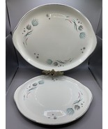 2- Platters Crooksville Enchanted. 13&quot;x10&quot;, 11&quot;x9&quot;. Vintage MCM Style Di... - $20.57