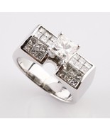 2.00 Karat Diamant Prinzessin Schnitt Solitaire Mit Akcent 18k Weiß Gold... - $105,925.14 MXN