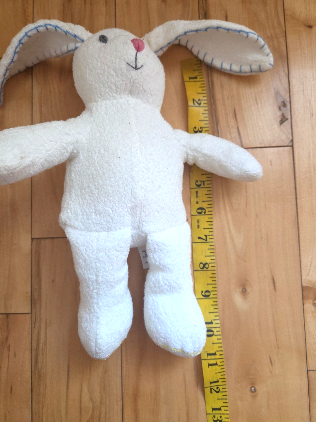 Baby Gap Hopper Blue Ear Stitched Plush Bunny Rabbit Pink Nose Gray Eyes 2003 Item image 9