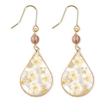 Pressed Flower Resin Earrings Dangle Earrings for Women Handmade Forget Me Dangl - £28.96 GBP