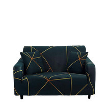 Anyhouz 2 Seater Sofa Cover Dark Green Linear Style and Protection For Living Ro - £37.83 GBP