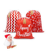 Christmas Gift Bags with Drawstring 20X16 Inch, 3Pcs Reusable Christmas ... - $28.35