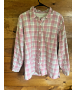 LL Bean Shirt Jacket Women Large Pink Plaid Flannel Sherpa Lined Shacket... - $497.26 MXN