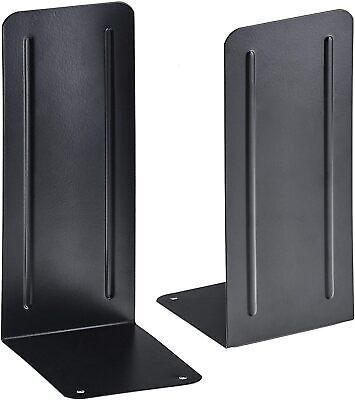 Primary image for Acrimet Jumbo Premium Metal Bookends 9" (Heavy Duty) (Black Color) (1 Pair)