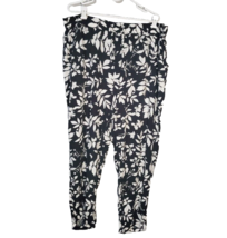 Serra Pants Womens XXL Black Floral Stretch Pull-on 2 Pockets Viscose Comfy - $15.90