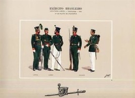 BRAZIL Army Infantaria 1852 9.0 Batalhao De Cacadores  Exercito Brasileiro Print - £16.79 GBP