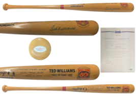 Ted Williams Autographed Career Stat Engraved Adirondack Bat JSA - £923.62 GBP