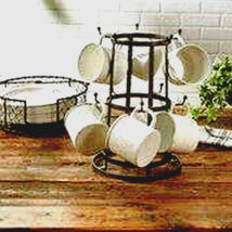 Tabletop Mug Rack in rustic metal - SALE - £37.11 GBP