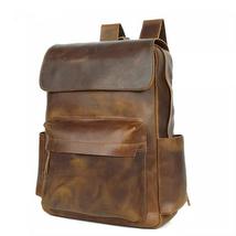 Men Vintage Cowhide Geniune Leather Bagpack for Travel And More. - £99.05 GBP