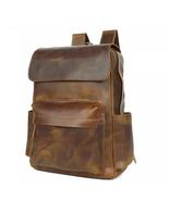 Men Vintage Cowhide Geniune Leather Bagpack for Travel And More. - £98.29 GBP