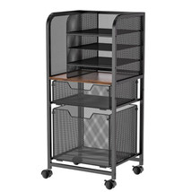 6-Tier Rolling File Cart with 2 Drawers, - $205.16