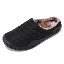 New Men Slippers Home Winter Indoor Warm Plush Shoes Thick Bottom Waterproof Lea - £39.48 GBP