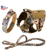 Tactical Dog Harness Set with Leash, Adjustable Vest for All Sizes, Nylo... - £42.86 GBP+