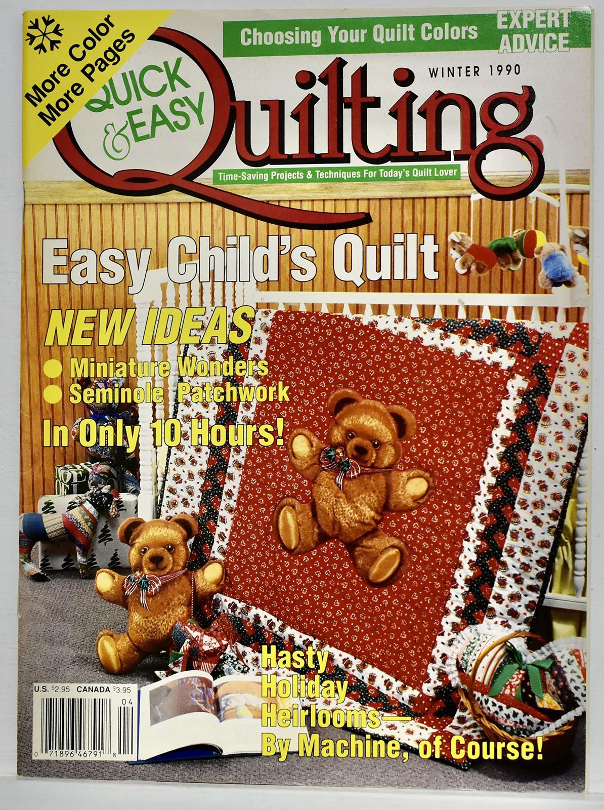 QUICK &amp; EASY QUILTING magazine Winter 1990 Volume 12 Number 4 (Timesavin... - $4.89