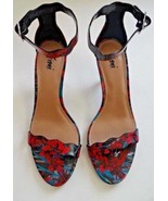 Womens Heels Sandals Fuschia Floral Iris Scallop Open Toe Shoes-size 9 - £16.49 GBP