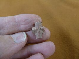 (CR593-60) 5/8" SMALL Fairy Stone CHRISTIAN CROSS Staurolite Crystal MATRIX - $13.99