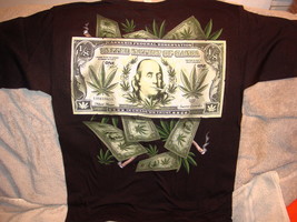 Benjamin Franklin 1/8 Ounce Marijuana Bill Cannabis Money T-SHIRT - £8.84 GBP