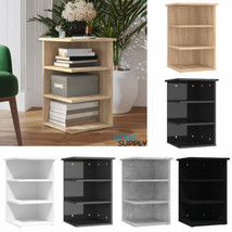 Modern Wooden Open Side Storage Cabinet With Shelves Home Living Room Unit Wood - $37.57+