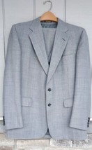 Vintage 80s Cricketeer Men&#39;s 3 Piece Suit  Blue Gray Windowpane Plaid - £46.75 GBP