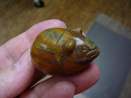 (Y-MOU-561) Peanut Jasper Roly Poly Mouse Mice gemstone STONE carving FA... - $14.01