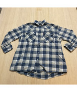 Levis Two Horse Brand Western Long Sleeve Pearl Snap Blue Plaid Shirt  M... - $29.05 CAD