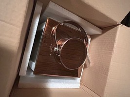 2 Wood  Lanterns with Rose Gold metal  tops in white - SALE image 3