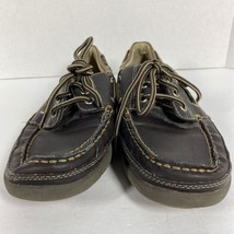 Jarman Mens 3 Eye Boat Shoes Brown Slip-On Lace Up Moc Toe 7.5 - $39.58