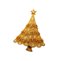 Vintage Brooch Christmas Tree Rhinestones Fashion Jewelry Holiday Xmas G... - £23.44 GBP