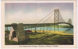 Postcard Ambassador Bridge Windsor Ontario - £2.32 GBP