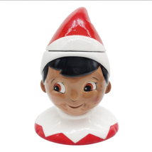 The Elf on the Shelf Christmas Cookie Jar Brown Skin Eyes &amp; Hair Kitchen... - $82.00