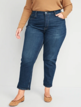 Old Navy Curvy Extra High-Rise Button-Fly Sky-Hi Straight Jeans 20 Dark ... - £19.24 GBP