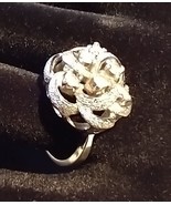 Vintage fancy cocktail ring with a ton of sparkle - size 5 - 5.25  UNCAS... - £20.03 GBP