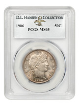 1906 50c PCGS MS65 ex: D.L. Hansen - $2,648.10