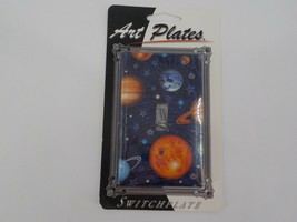 ART PLATES SWITCHPLATE LIGHT SWITCH COVER COLORFUL SOLAR SYSTEM WITH STA... - $11.99