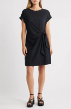 GAP Sz M Black Ties at Side Shirt Midi Dress Pullover Stretch Unlined - $346.02 MXN
