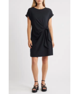 GAP Sz M Black Ties at Side Shirt Midi Dress Pullover Stretch Unlined - $341.11 MXN