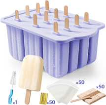 Ice Cream Popsicle Molds With Wooden Sticks Silicone Custom Mini Ice-cre... - £16.58 GBP