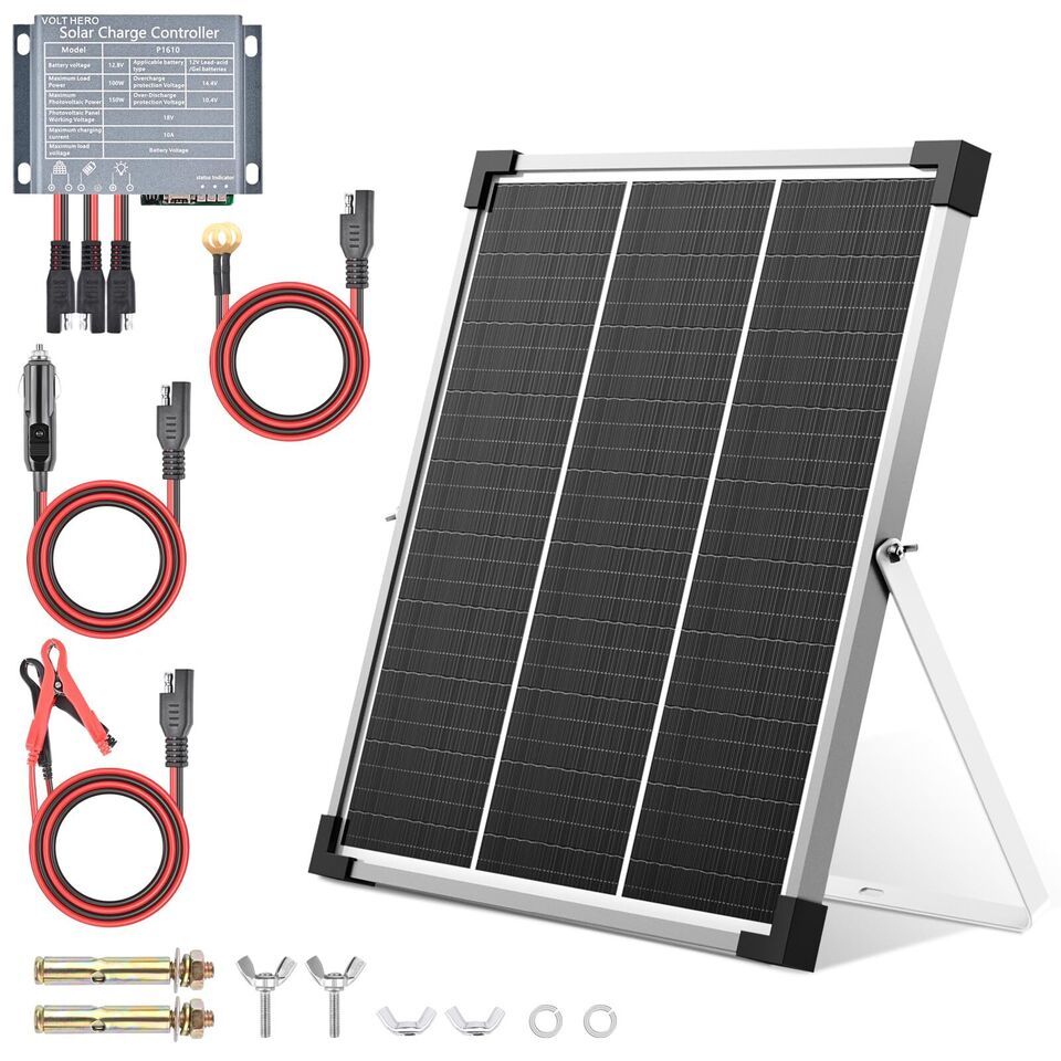 Solar Panel Kit 12V Solar Battery Trickle Charger &amp; Maintainer ... - $82.27