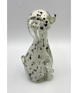 Vintage Murano Hand Blown Dalmatian Puppy Dog 10.5&quot; Clear Legs Ears &amp; Ta... - £138.09 GBP